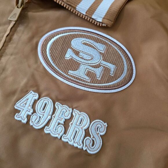NFL San Francisco 49ers New Era Logo Select Jacket Bronze Tan Men's Size XL New - Picture 6 of 16
